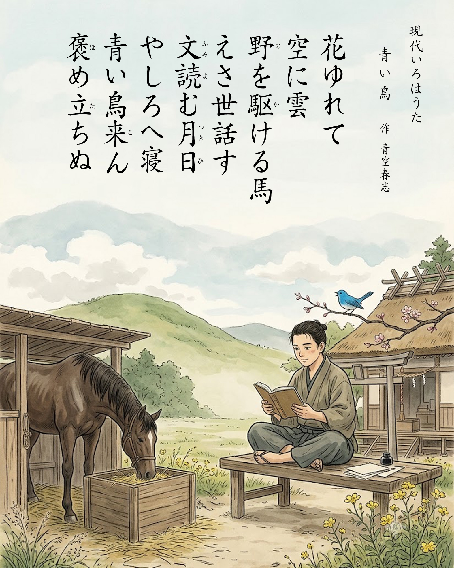 題　青い鳥　青空春志